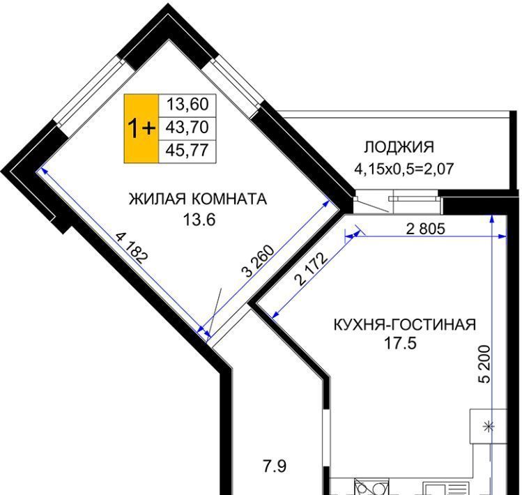 квартира г Краснодар р-н Прикубанский 2-я площадка ул Ветеранов 85 фото 1