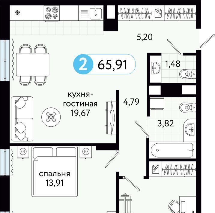 квартира р-н Тюменский д Дударева ЖК На Московском фото 1