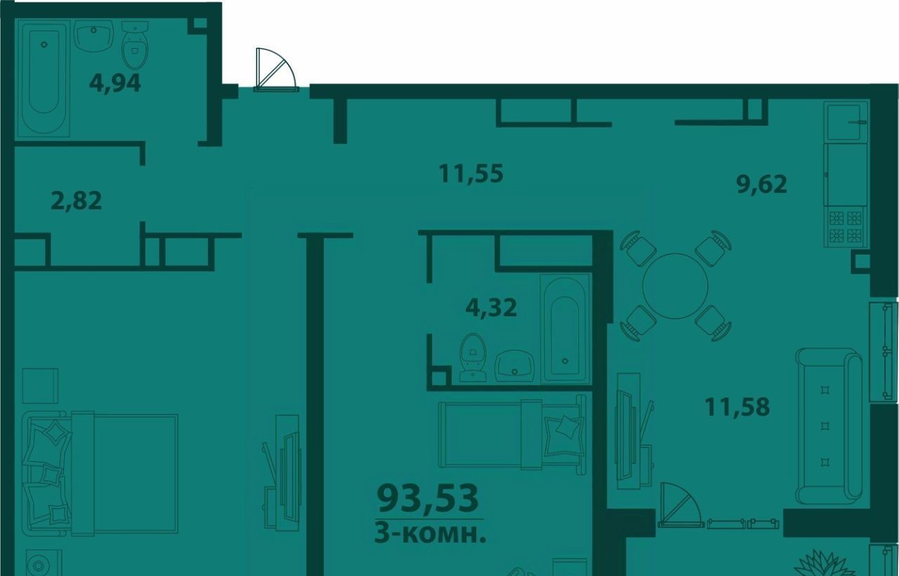 квартира г Ульяновск р-н Засвияжский 19-й микрорайон ЖК «‎Аквамарин 2» 4 фото 1