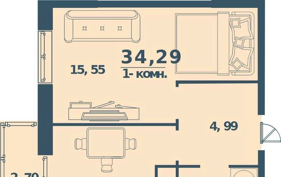 квартира г Ульяновск р-н Ленинский Север ЖК «Юность» фото 1