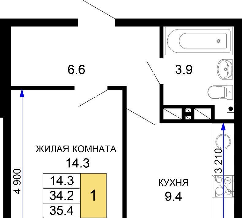 квартира г Краснодар р-н Прикубанский ЖК «Дыхание» фото 1