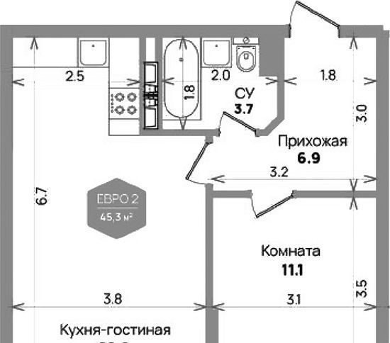 квартира г Краснодар р-н Прикубанский ул им. Героя Владислава Посадского 14/1 фото 1