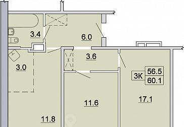 квартира г Иркутск р-н Ленинский ул Розы Люксембург 3/5 фото 1