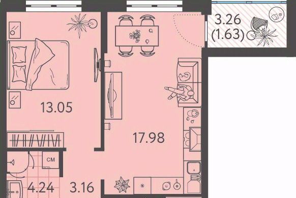 квартира г Краснодар р-н Прикубанский ул им. Кудухова Б.С. 3 фото 1