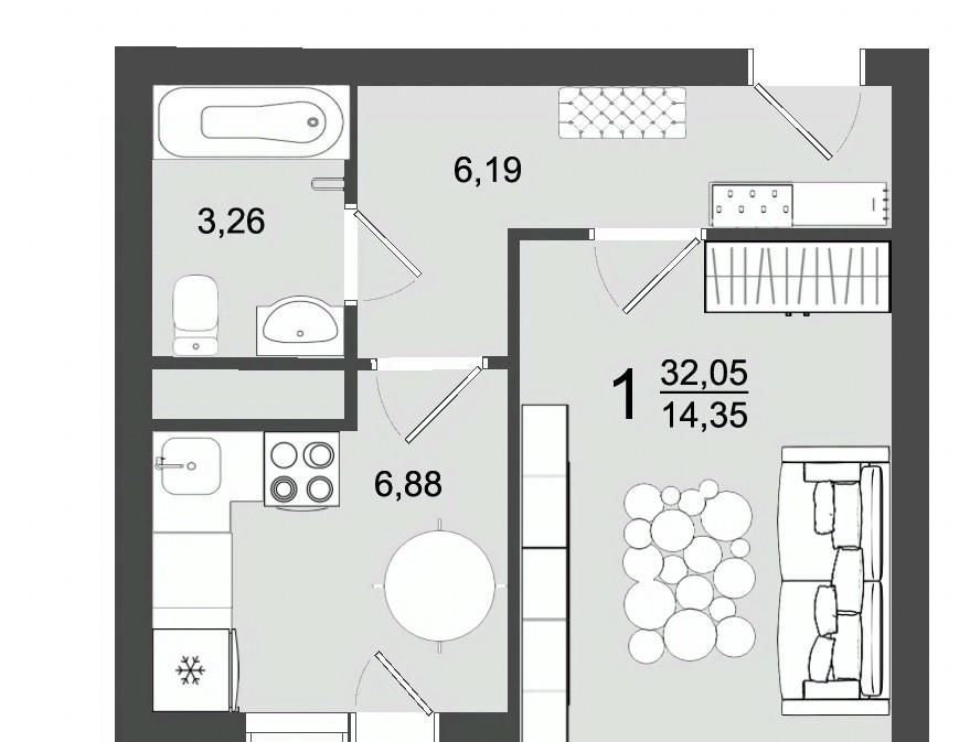 квартира г Клин п Майданово 2к 4 фото 1