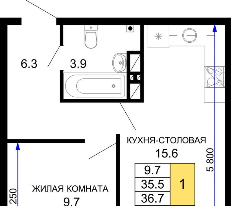 квартира г Краснодар р-н Прикубанский ЖК «Дыхание» фото 1