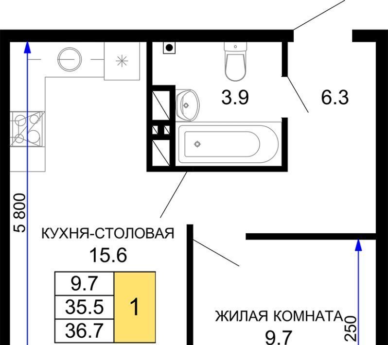 квартира г Краснодар р-н Прикубанский ЖК «Дыхание» фото 1