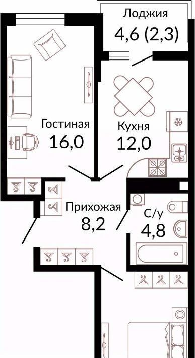 квартира г Краснодар р-н Прикубанский ш. Ближний Западный Обход, 2к 3 фото 1