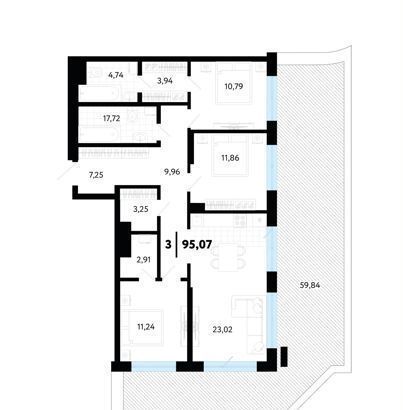 квартира г Тюмень р-н Ленинский ул Малышева 2а корп.1 д. 31 фото 4