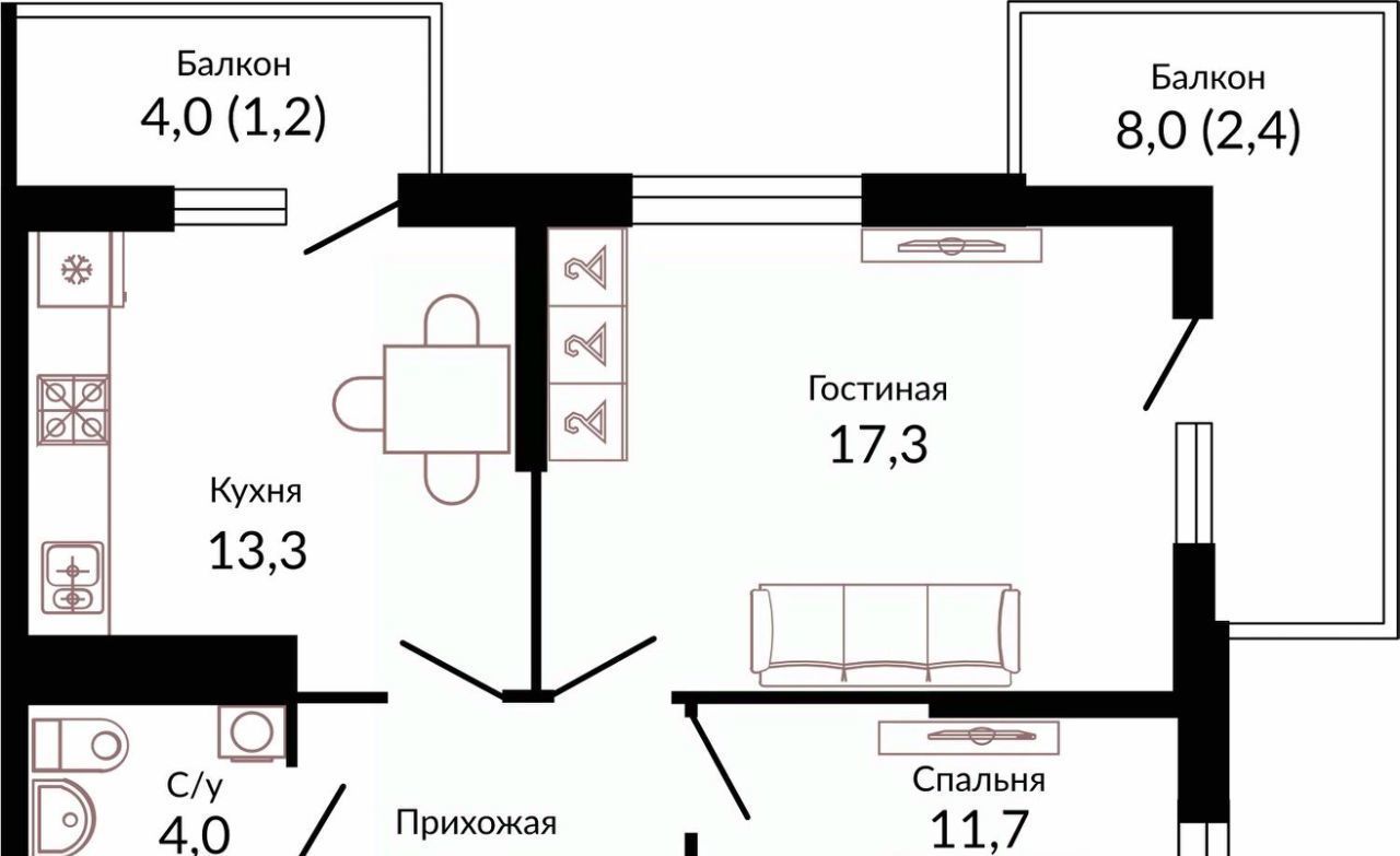 квартира г Краснодар р-н Прикубанский ш. Ближний Западный Обход, 2к 3 фото 1