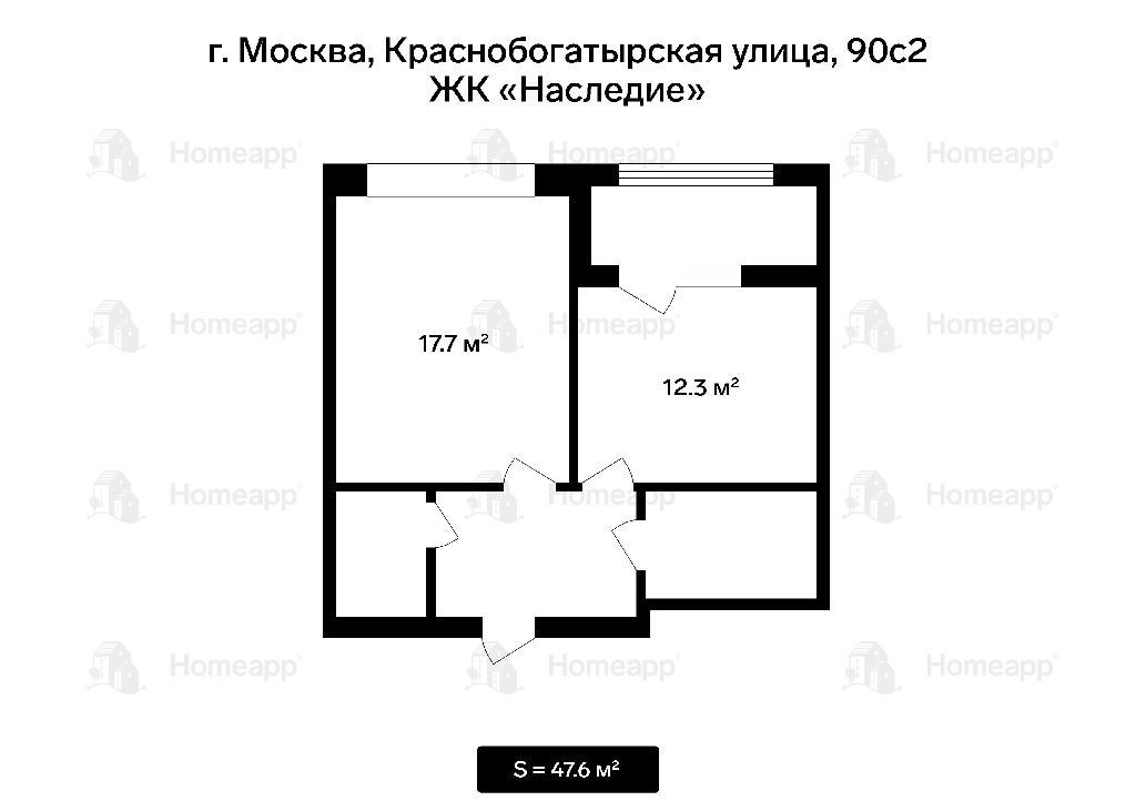 квартира г Москва метро Преображенская площадь ул Краснобогатырская 90с/2 фото 20