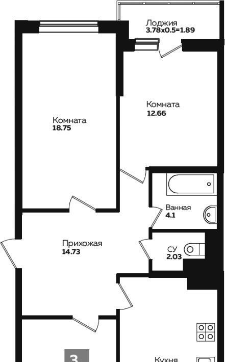 квартира г Краснодар р-н Прикубанский Плодородный-2 ул. Константиновская, 5 лит 6 фото 1