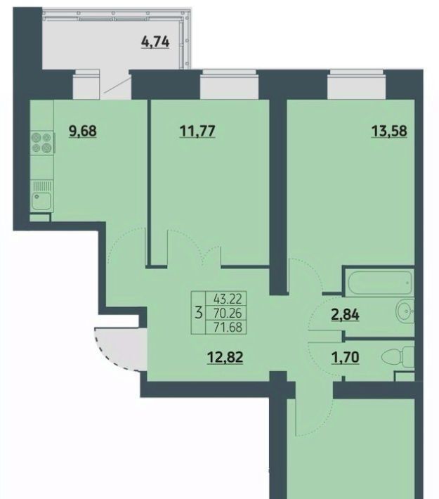 квартира г Красноярск р-н Советский ул Светлова 12 фото 1