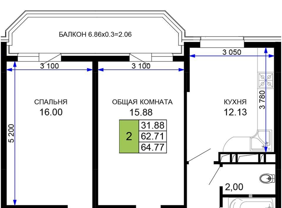 квартира г Краснодар р-н Прикубанский мкр им Петра Метальникова ЖК «Лучший» фото 1