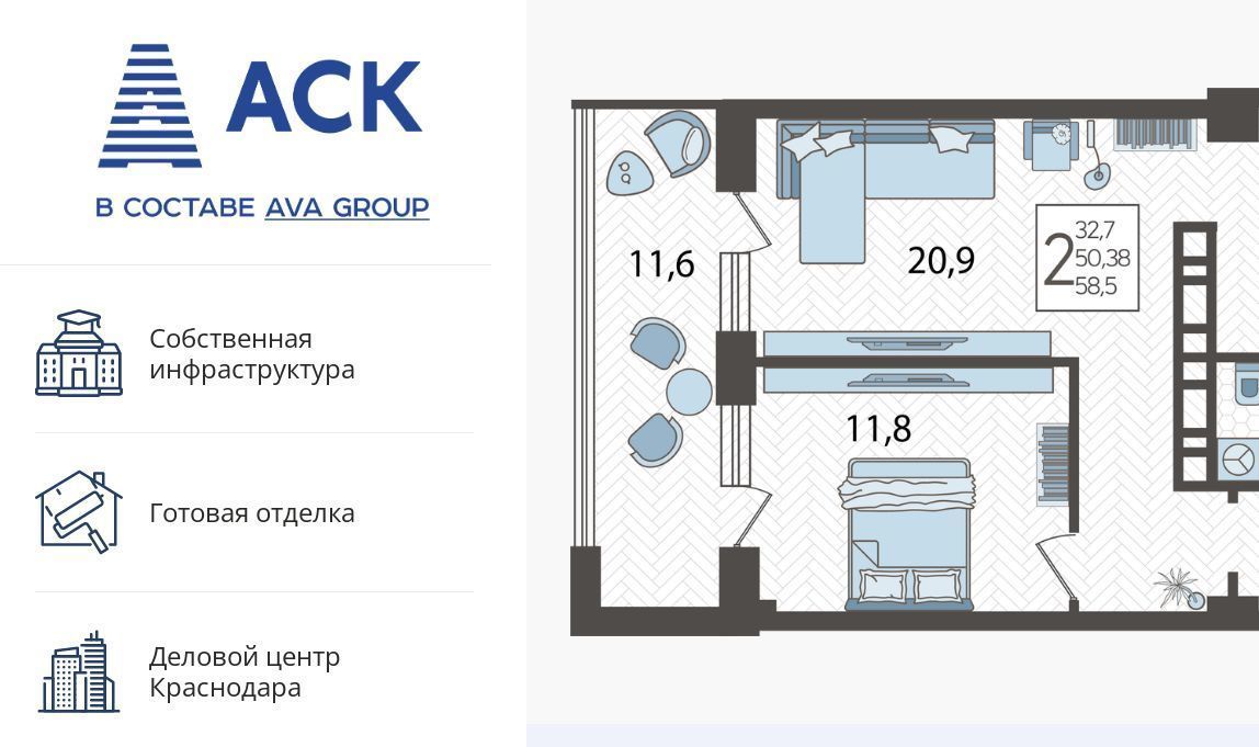 квартира г Краснодар р-н Карасунский ул Уральская 75/6 фото 1