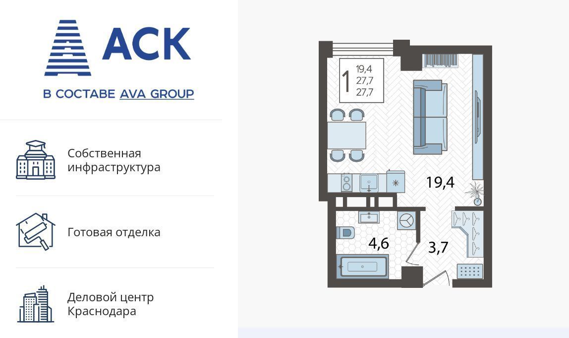 квартира г Краснодар р-н Карасунский ул Уральская 75/6 фото 1