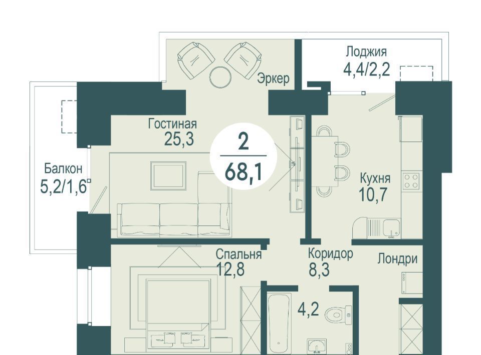 квартира г Красноярск р-н Советский ул Авиаторов 34 фото 1