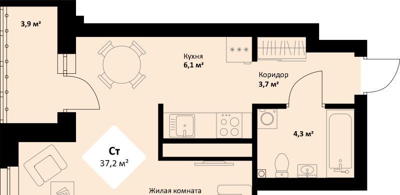 квартира г Екатеринбург пр-кт Космонавтов 108/2 Проспект Космонавтов фото 1