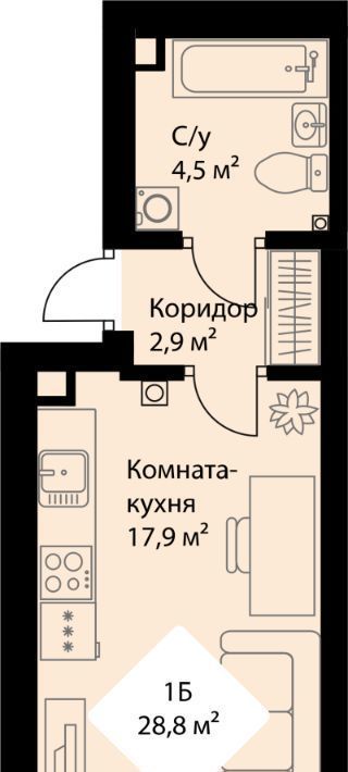 квартира г Екатеринбург Эльмаш ЖК Веер Парк Проспект Космонавтов, жилрайон фото 1