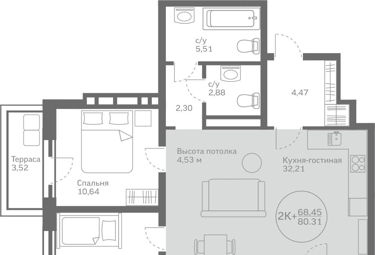 квартира г Тюмень р-н Ленинский ул Героев Сталинградской битвы 5к/1 фото 1