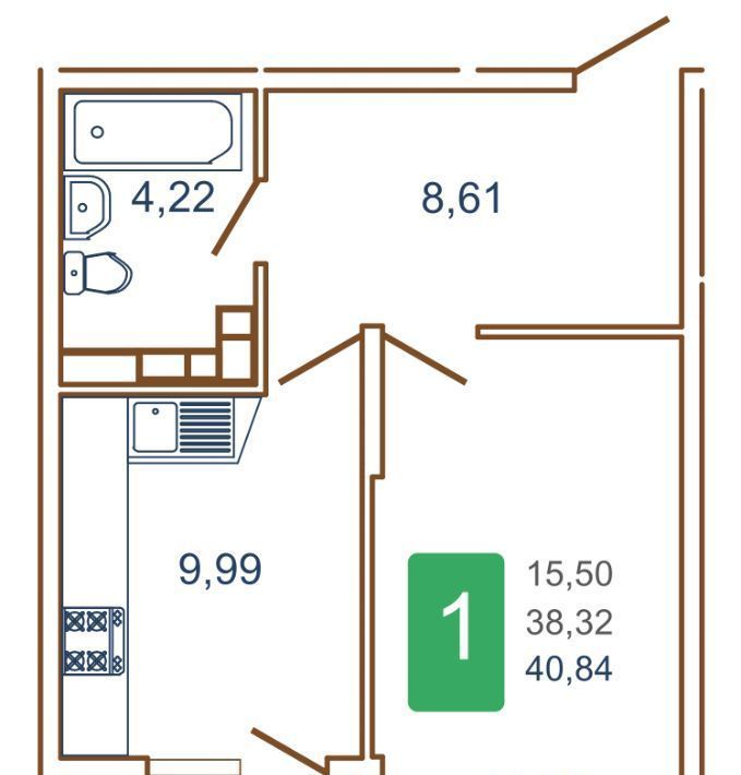 квартира г Краснодар р-н Прикубанский ул им. Кирилла Россинского 3/2к 1 фото 1