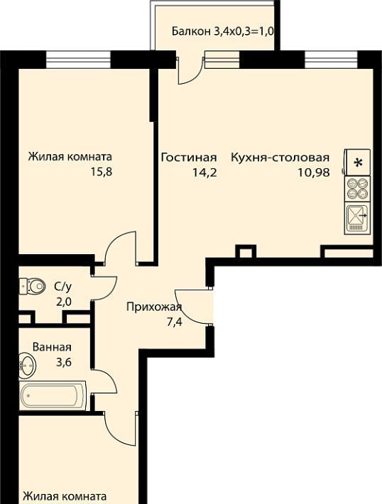 квартира г Краснодар п свх Прогресс п Березовый ЖК Прогресс муниципальное образование фото 1