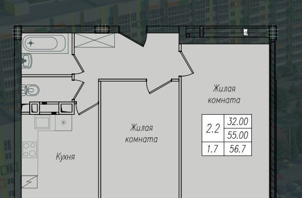 квартира г Курск р-н Сеймский ул Энгельса 158 фото 1