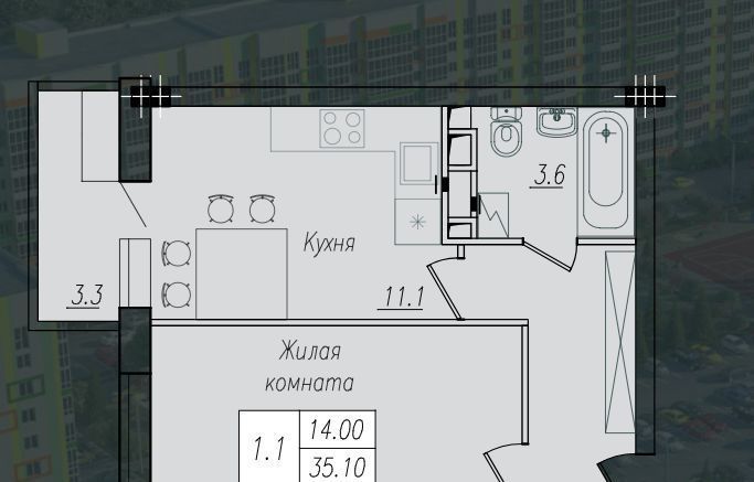 квартира г Курск р-н Сеймский ул Энгельса 158 фото 1