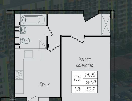 квартира г Курск р-н Сеймский ул Энгельса 158 фото 1