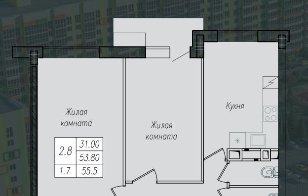 квартира г Курск р-н Сеймский ул Энгельса 158 фото 1