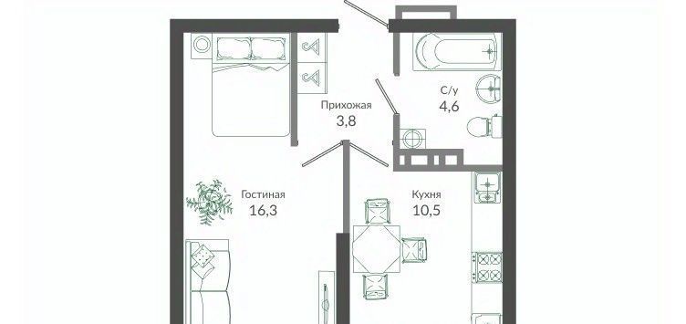 квартира г Сочи р-н Адлерский посёлок Кудепста ЖК Флора фото 1