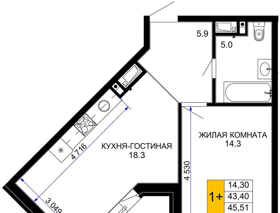 квартира г Краснодар р-н Прикубанский 2-я площадка ул Ветеранов 85 фото 1