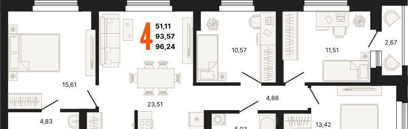 квартира г Екатеринбург Динамо ул Владимира Высоцкого 7/4 фото 1