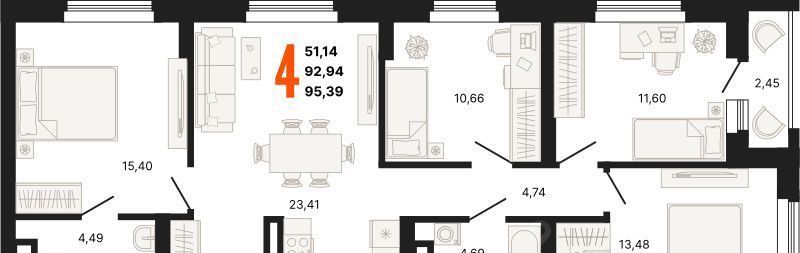 квартира г Екатеринбург Динамо ул Владимира Высоцкого 7/4 фото 1