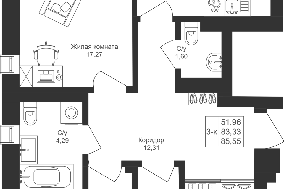 квартира р-н Лаишевский жилой комплекс Новый Свет, УБ-4 фото 1