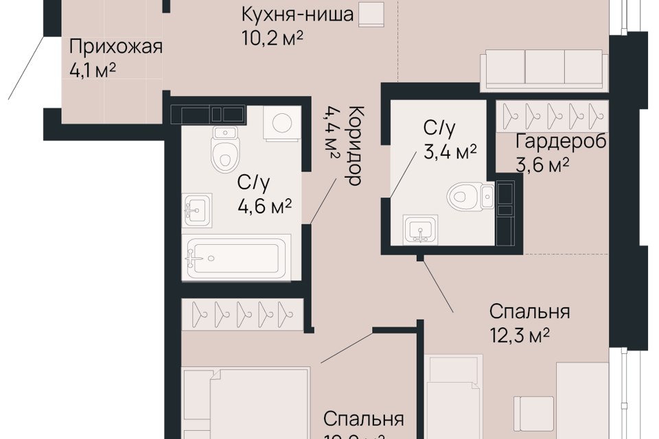 квартира г Нижний Новгород городской округ Нижний Новгород, жилой комплекс Резиденция фото 1