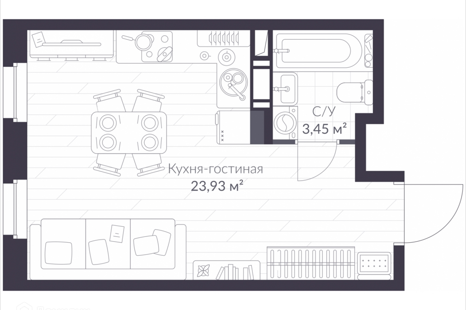 квартира г Санкт-Петербург ул Парашютная 81к/1 Приморский район фото 1