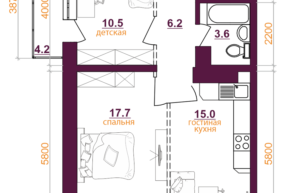 квартира г Иркутск мкр Топкинский 67 микрорайон Топкинский фото 1