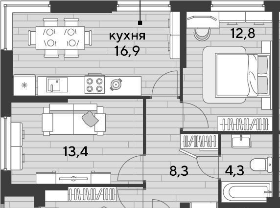 квартира г Краснодар р-н Прикубанский Догма Парк мкр фото 1