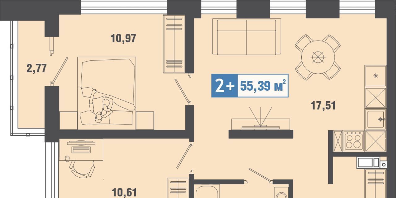 квартира г Тюмень п Рощино р-н Калининский ул Александра Федоровича 12 фото 1