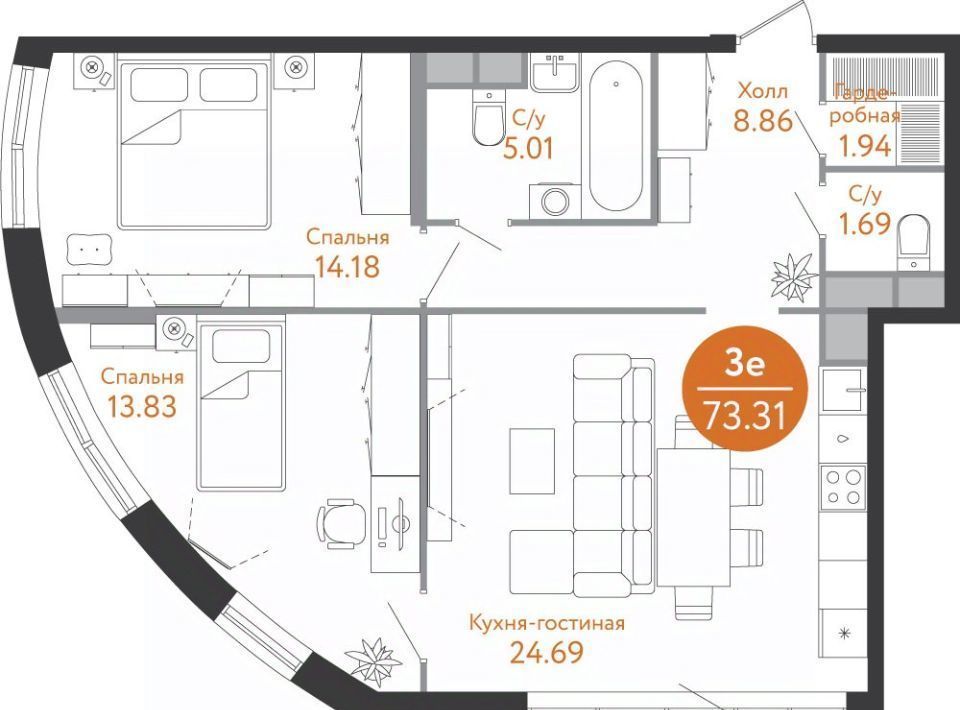 квартира г Москва п Десеновское метро Ольховая ул 1-я Ватутинская 12к/2 фото 1