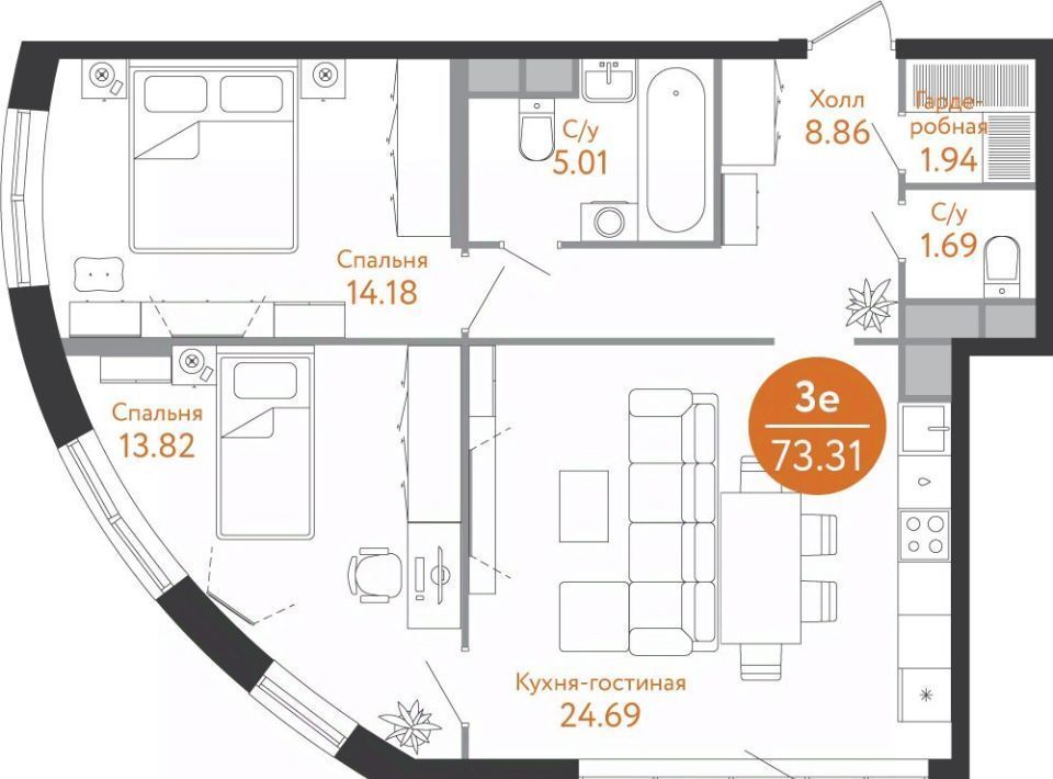 квартира г Москва п Десеновское метро Ольховая ул 1-я Ватутинская 12к/2 фото 1