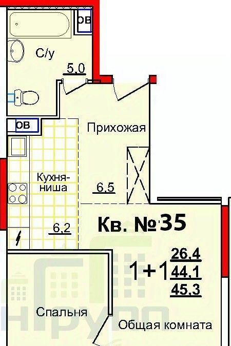 квартира г Тула р-н Центральный ул Академика Насоновой 1в фото 1