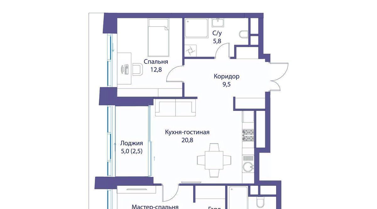 квартира г Москва метро Мичуринский проспект ЖК Река Кинематографический кв-л фото 1