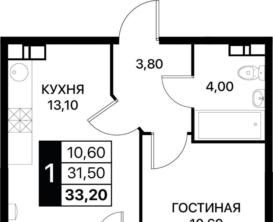 квартира г Ростов-на-Дону р-н Пролетарский Александровка ЖК «Персона» фото 1