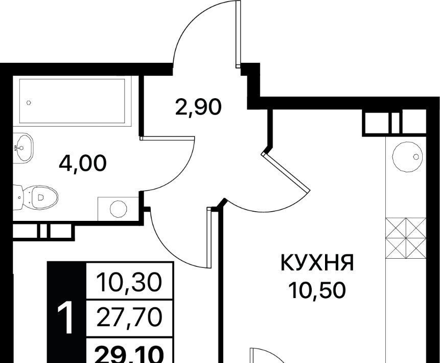 квартира г Ростов-на-Дону р-н Пролетарский Александровка ЖК «Персона» фото 1