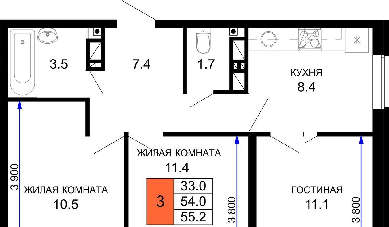 квартира г Краснодар р-н Прикубанский ул им. лётчика Позднякова 2к/18 фото 1