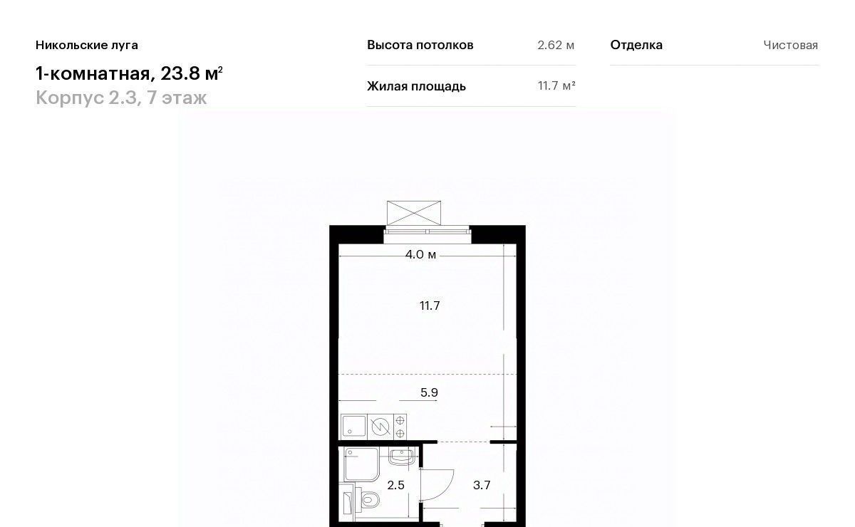 квартира г Москва метро Щербинка ЖК Никольские Луга 2/3 фото 1