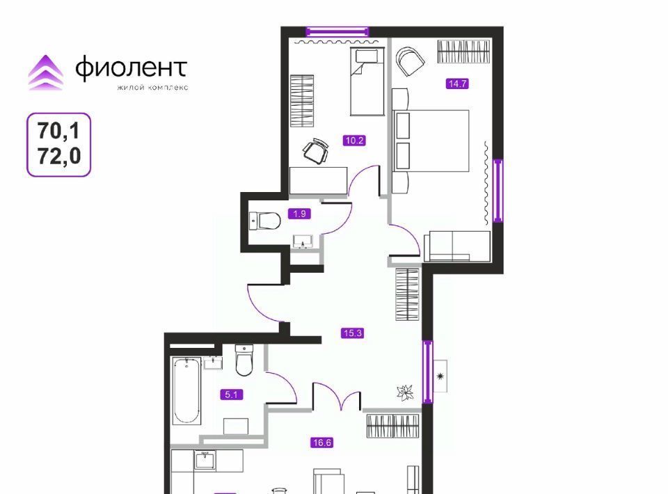 квартира г Владивосток р-н Ленинский 71-й микрорайон фото 1