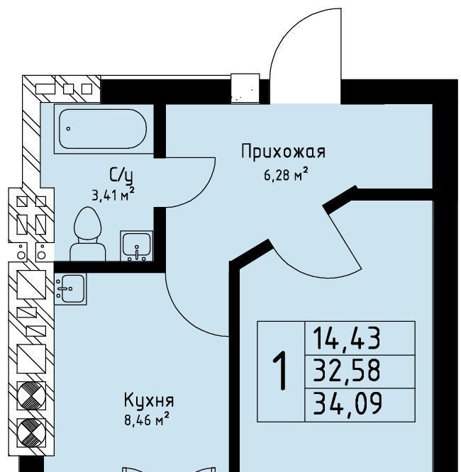 квартира г Калининград р-н Московский ул Аллея смелых 204к/2 фото 1